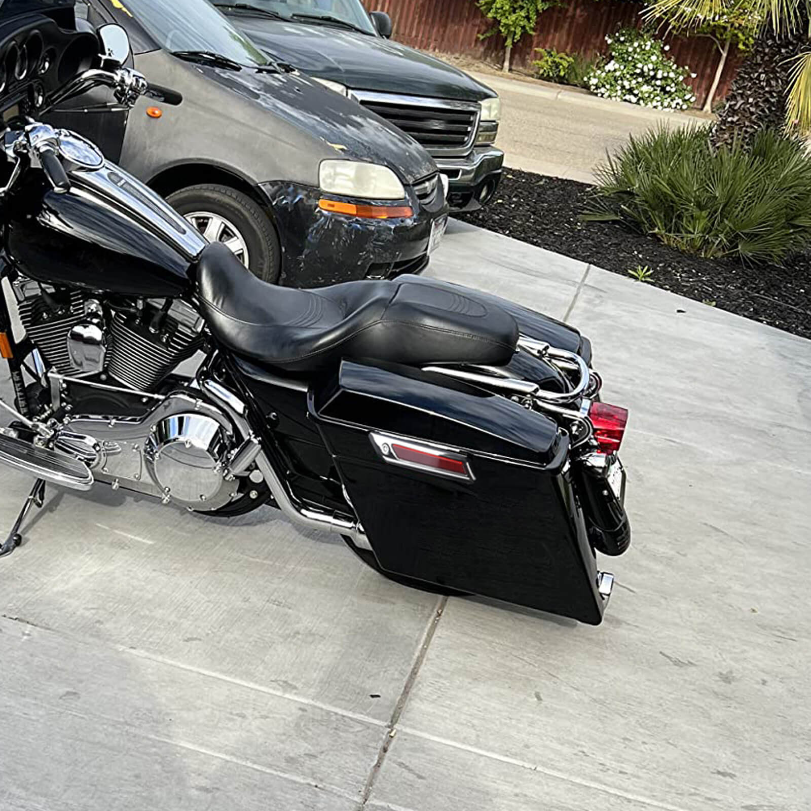 Gloss Black 5" Extended Hard Saddlebags for '14-'24 Harley Touring | Mactions