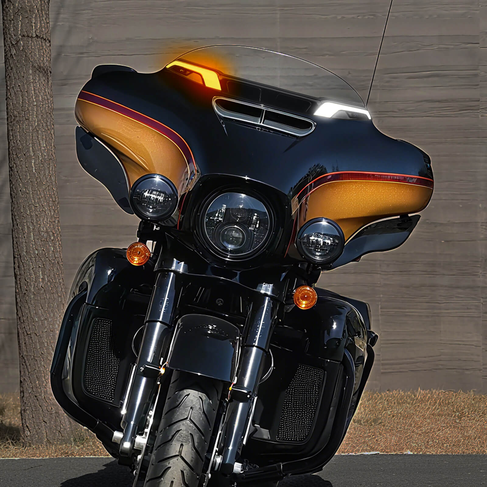 LED Windshield Trim Light Windscreen Turn Signal For Harley Touring ‘14-’25 | Mactions