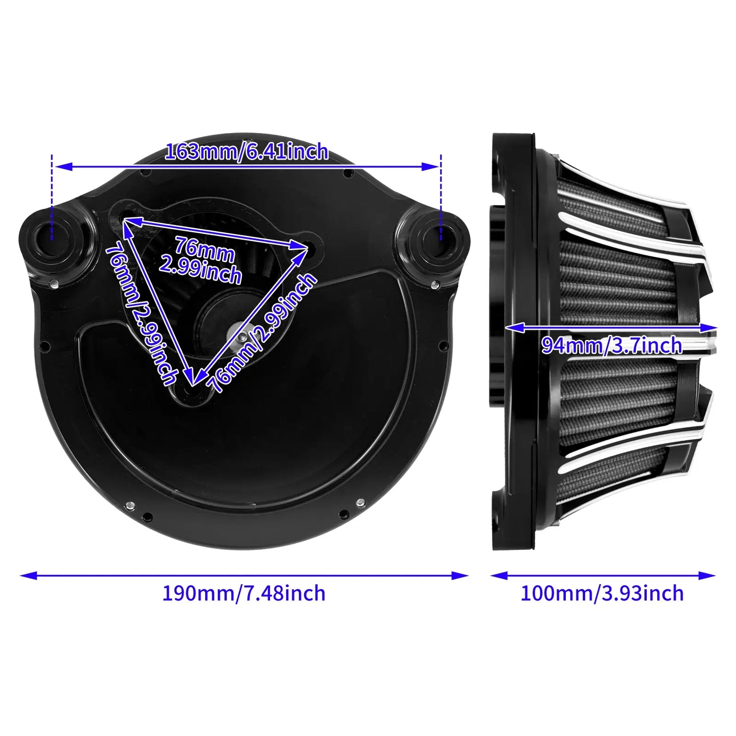 CNC Air Cleaner Grey Filter Intake Fit For Harley Touring 2017-up Softail 2018 | Mactions