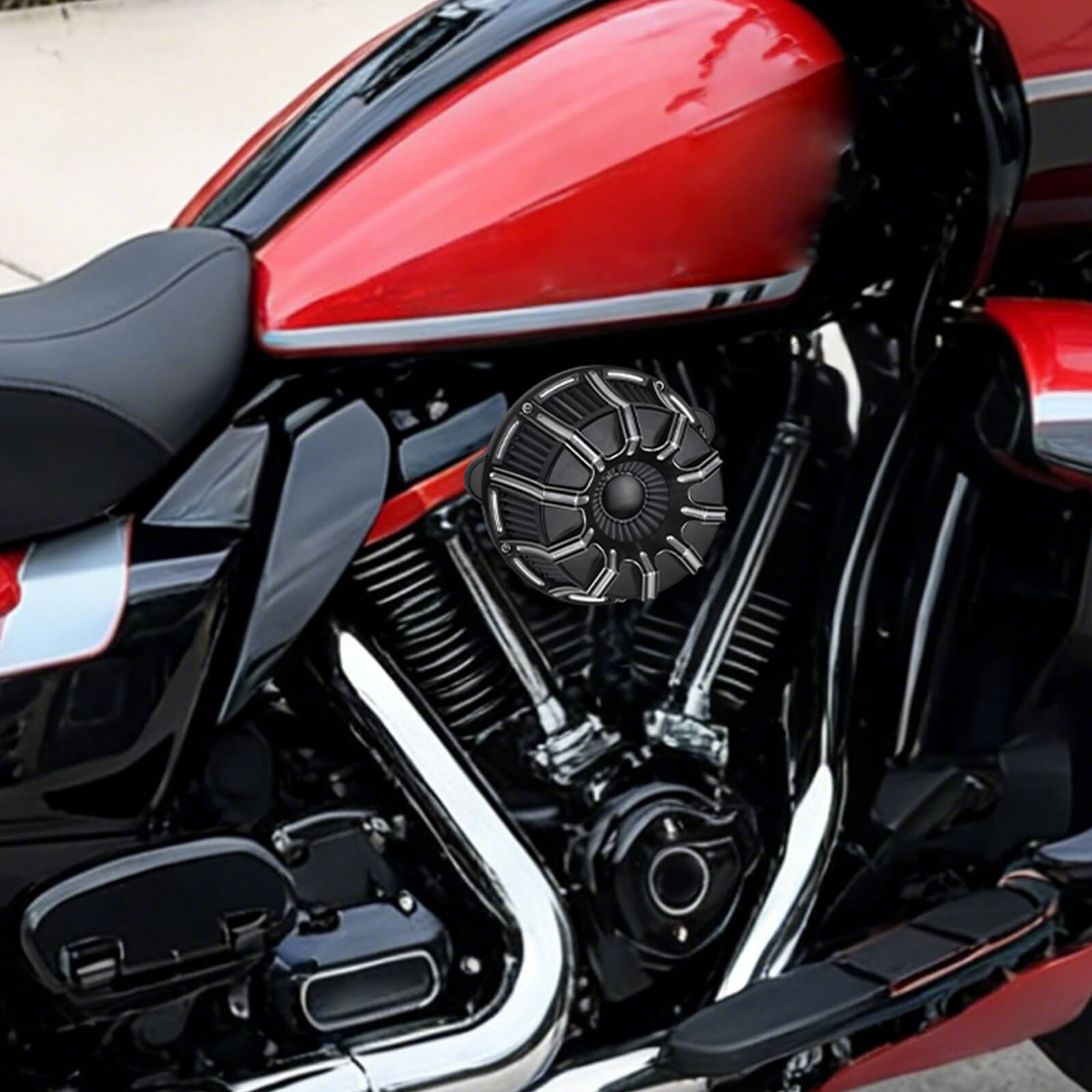 AF000105 mactions CNC Air Cleaner Grey Intake Filter for Harley touring cvo road glide