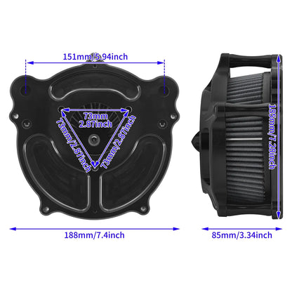 Spike Air Filter Intake For Harley Touring Street Road Glide 08-2016 Matte Black | Mactions