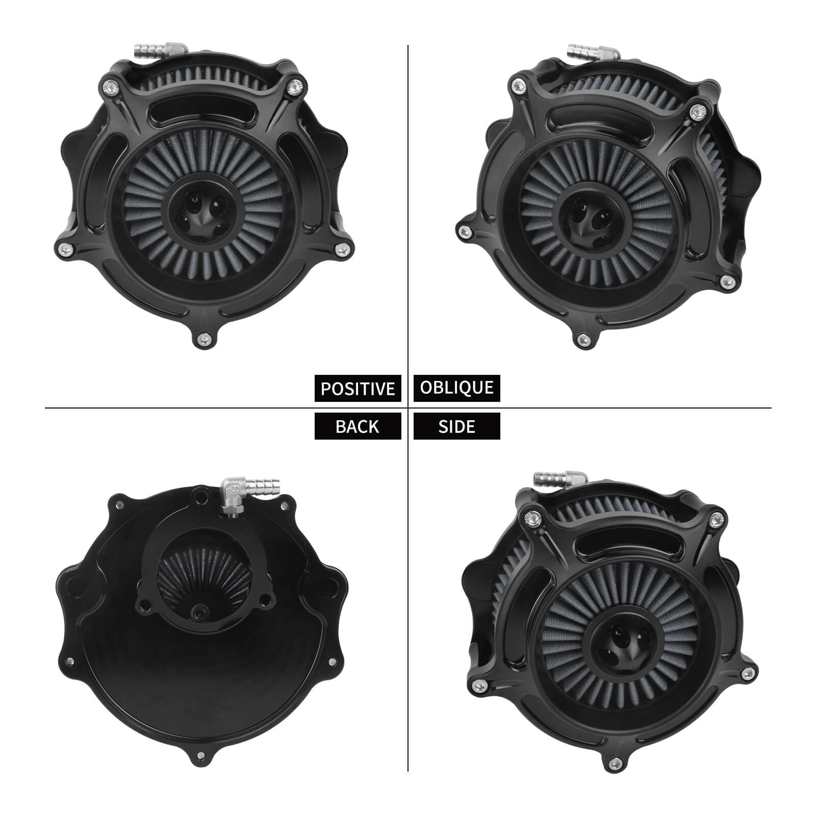 AF001609 mactions Turbine Style CNC Air Cleaner Kit for Harley Touring CVO softail