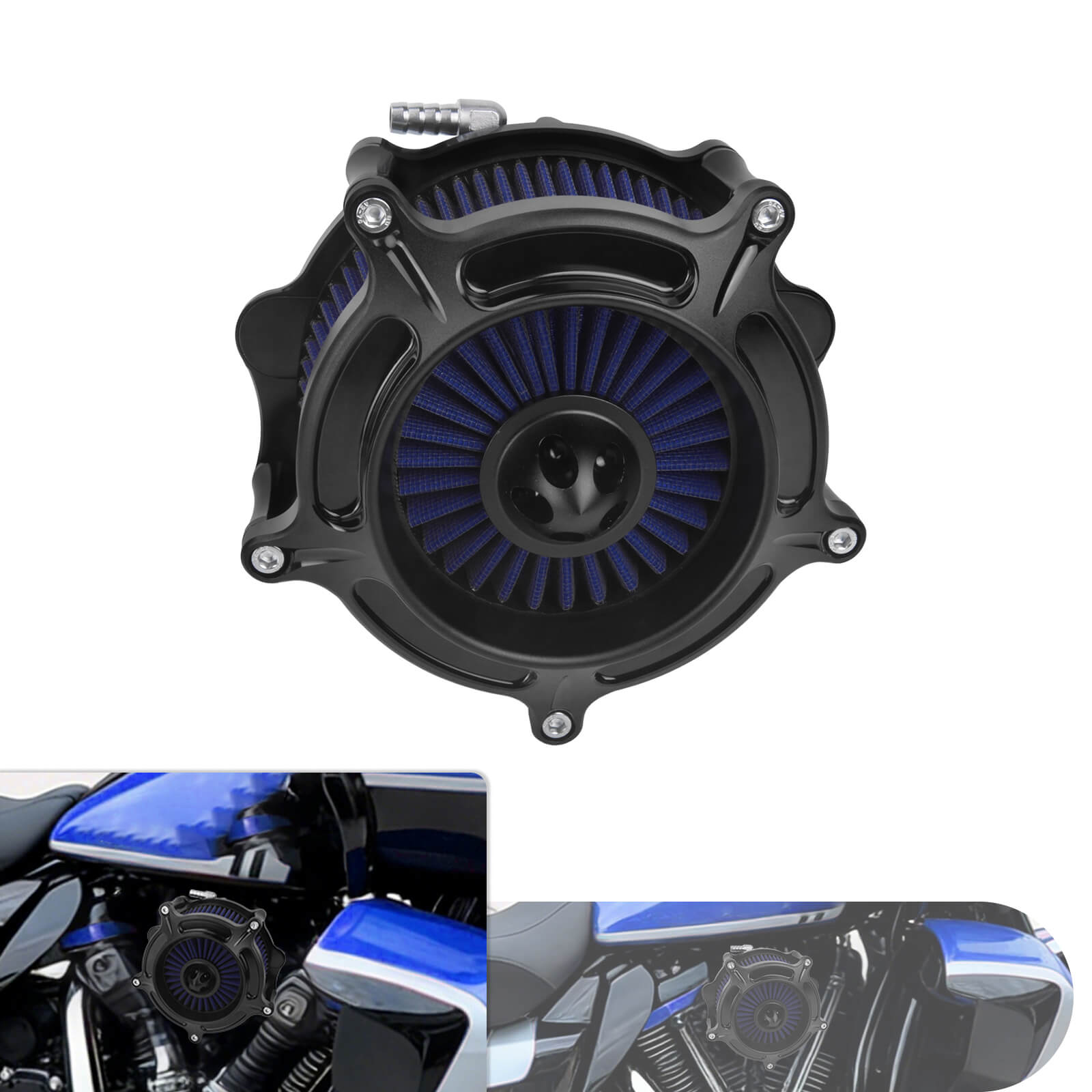 Turbine Style CNC Air Cleaner Kit for Harley Touring CVO & Softail '23-'25 | Mactions