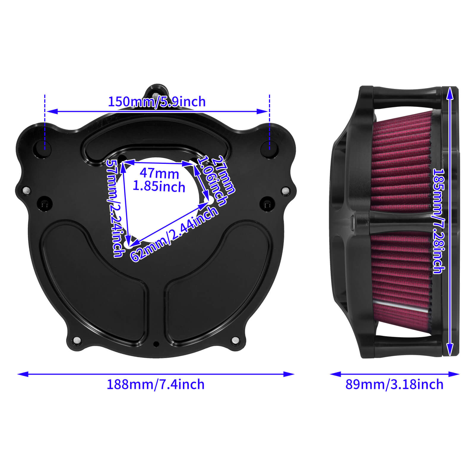 AF004106 mactions air cleaner for 2012 softail size