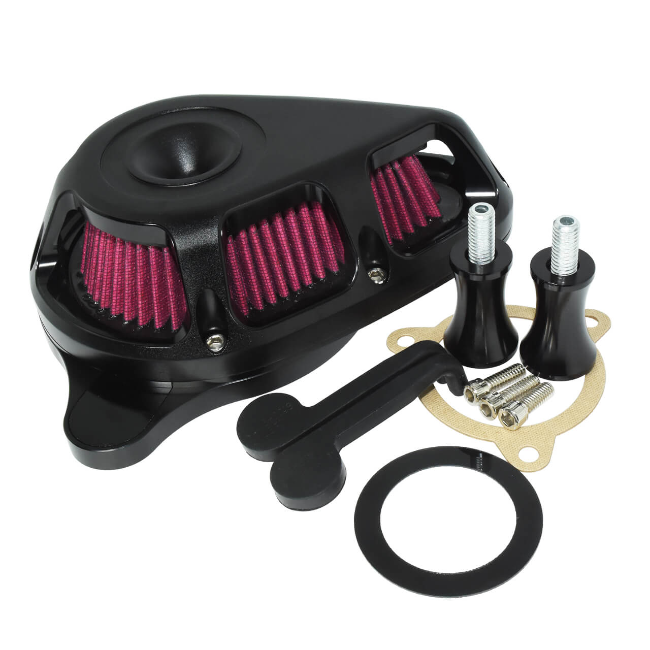 AF004607 mactions Triangle Air Cleaner Filter Red Intake For Harley