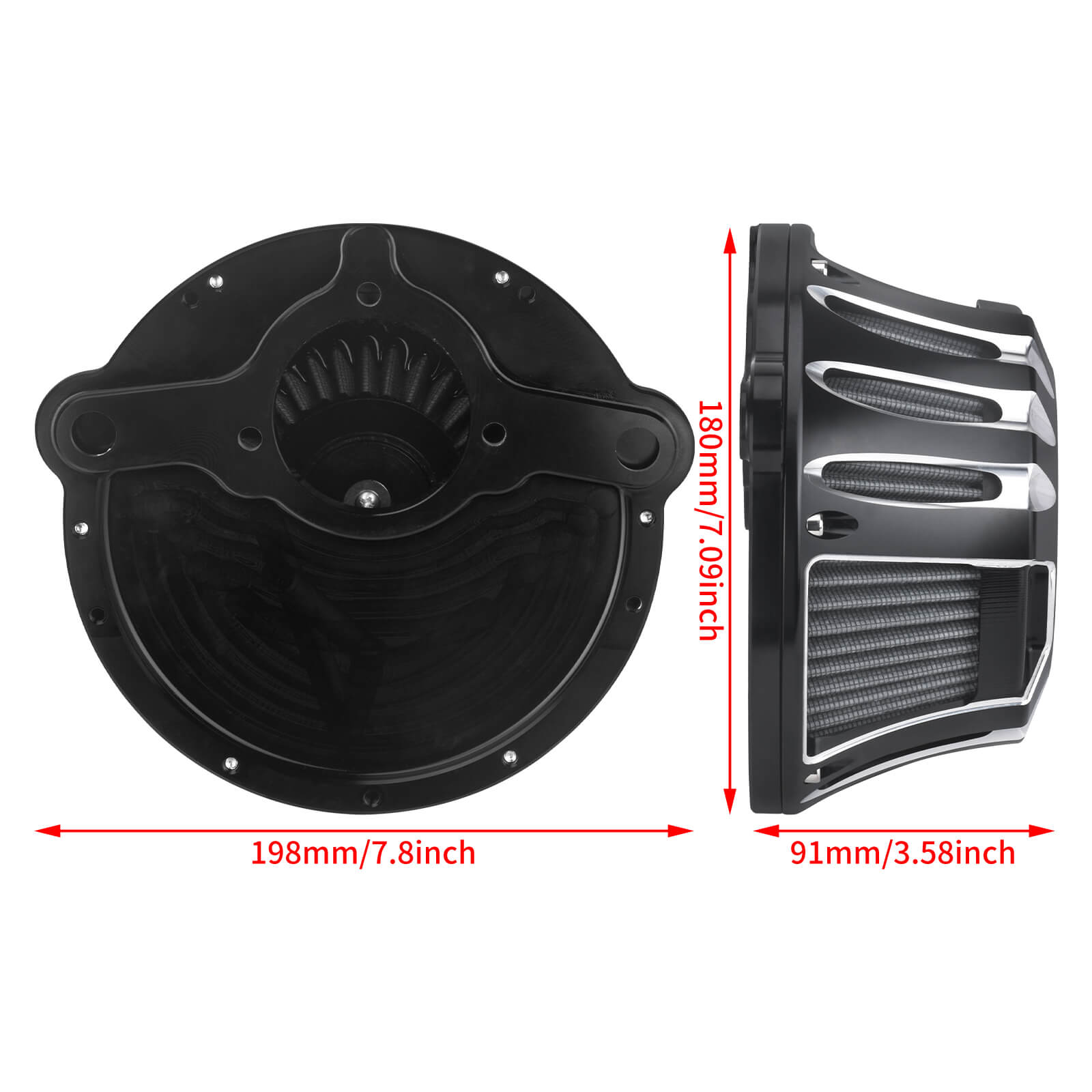 AF005809 mactions Air Cleaner Grey Intake System for Harley road glide 2024 - size