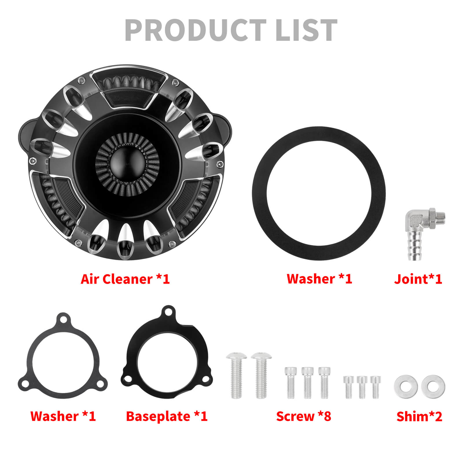 AF005809 mactions Air Cleaner Grey Intake System for Harley road glide 2025 black housing - product list