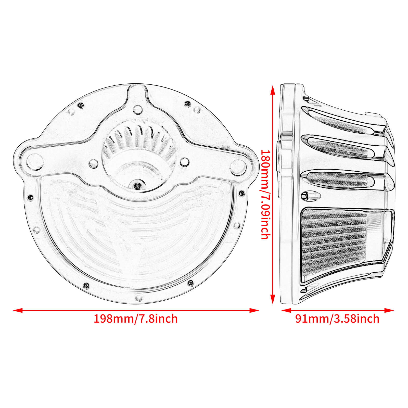 Black Air Cleaner Grey Intake Filter for Harley CVO '23-'25 Softail '25 | Mactions
