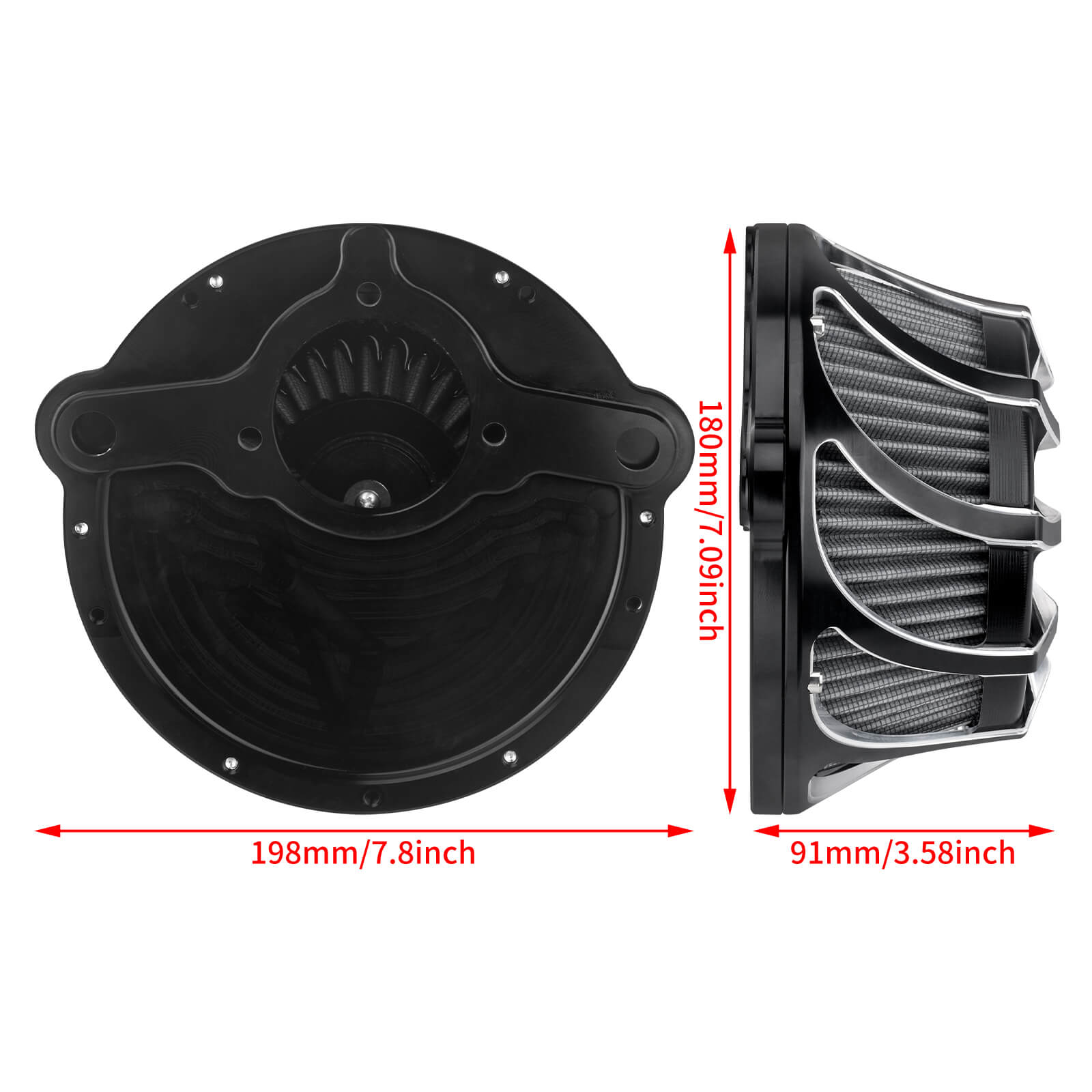 AF006905 mactions CNC Air Cleaner for Harley '23-'25 CVO street glide - size