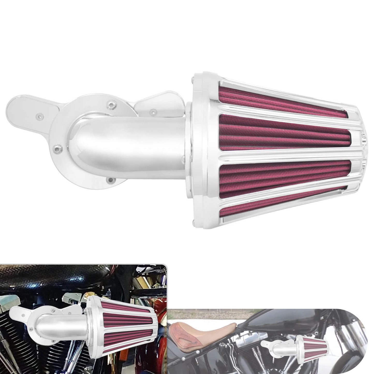 Mactions Air Filter Kit for Harley Dyna, Softail, and Touring Models
