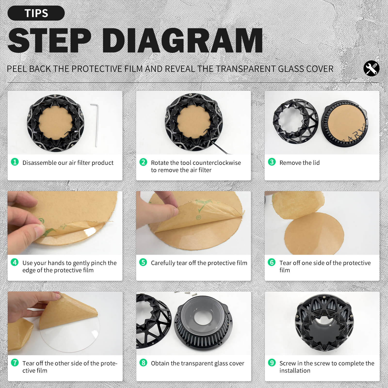 AF009104-cnc-air-filter-for-harley-M8-model-installation