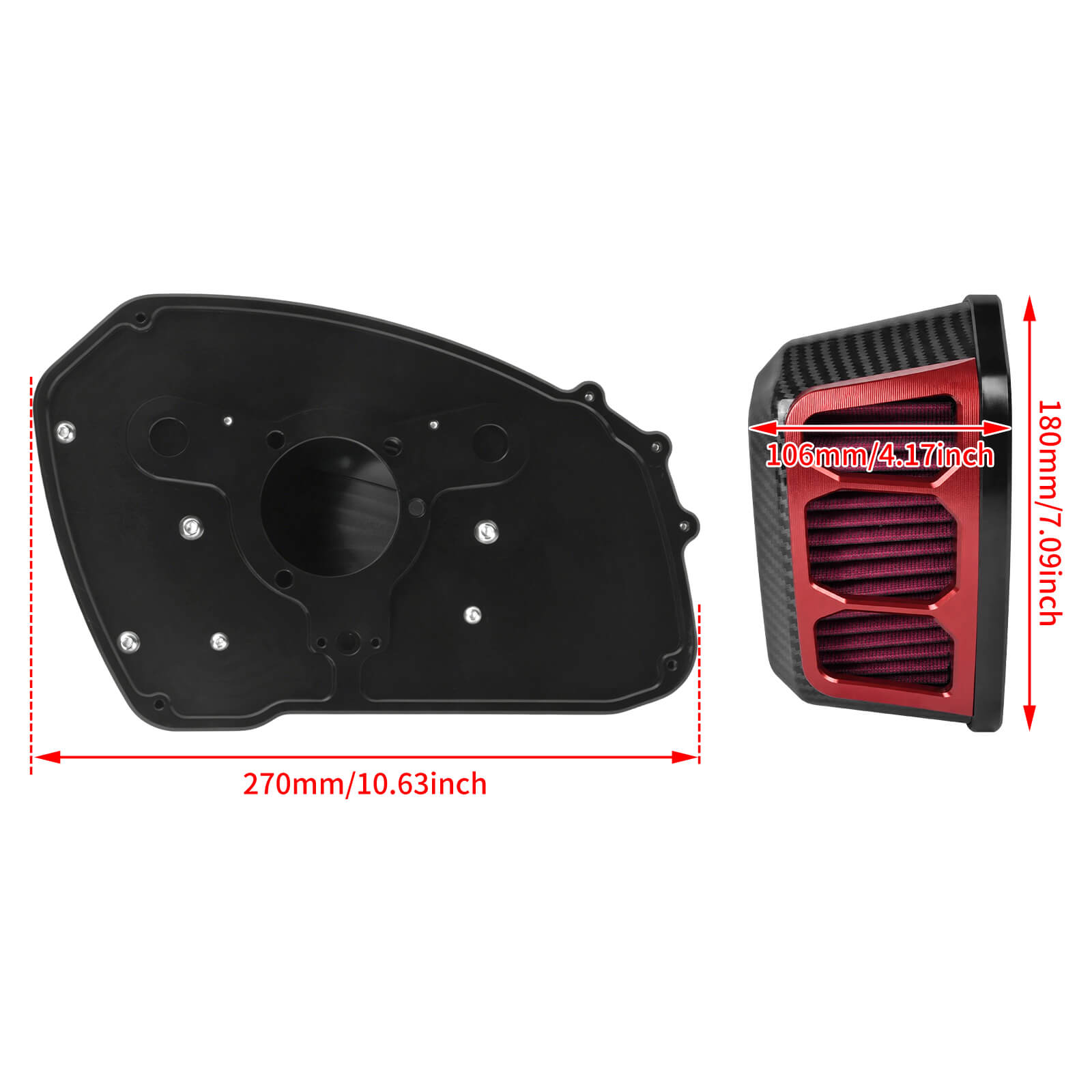 AF009706 mactions Carbon Look Air Cleaner Filter for Harley Sportster XL '04-'22 - size