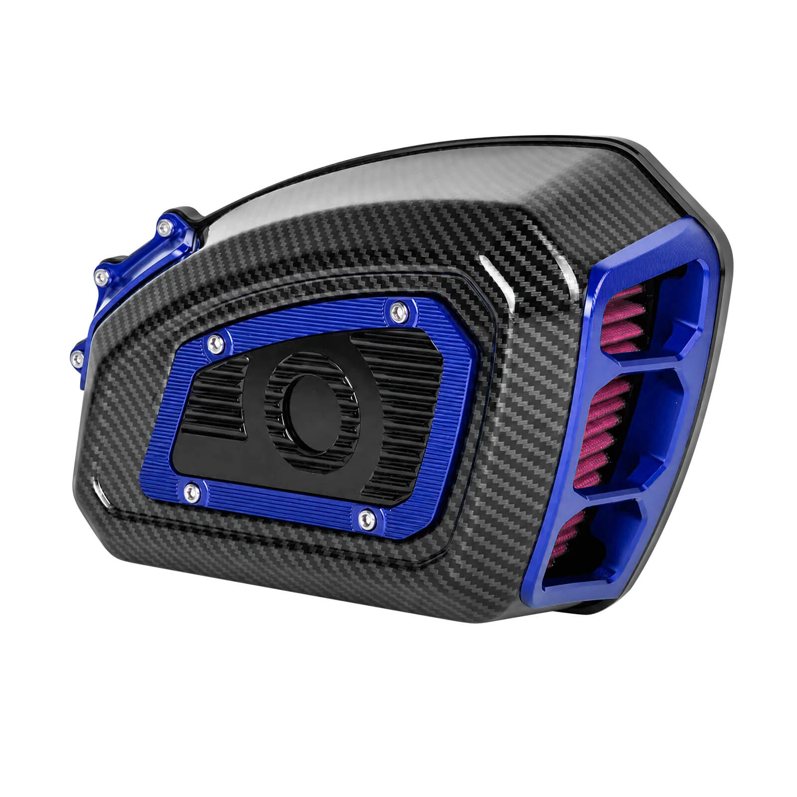 AF009719 mactions M8 Air Cleaner Intake Filter With Carbon Fiber Look For Harley Touring 2018 - blue