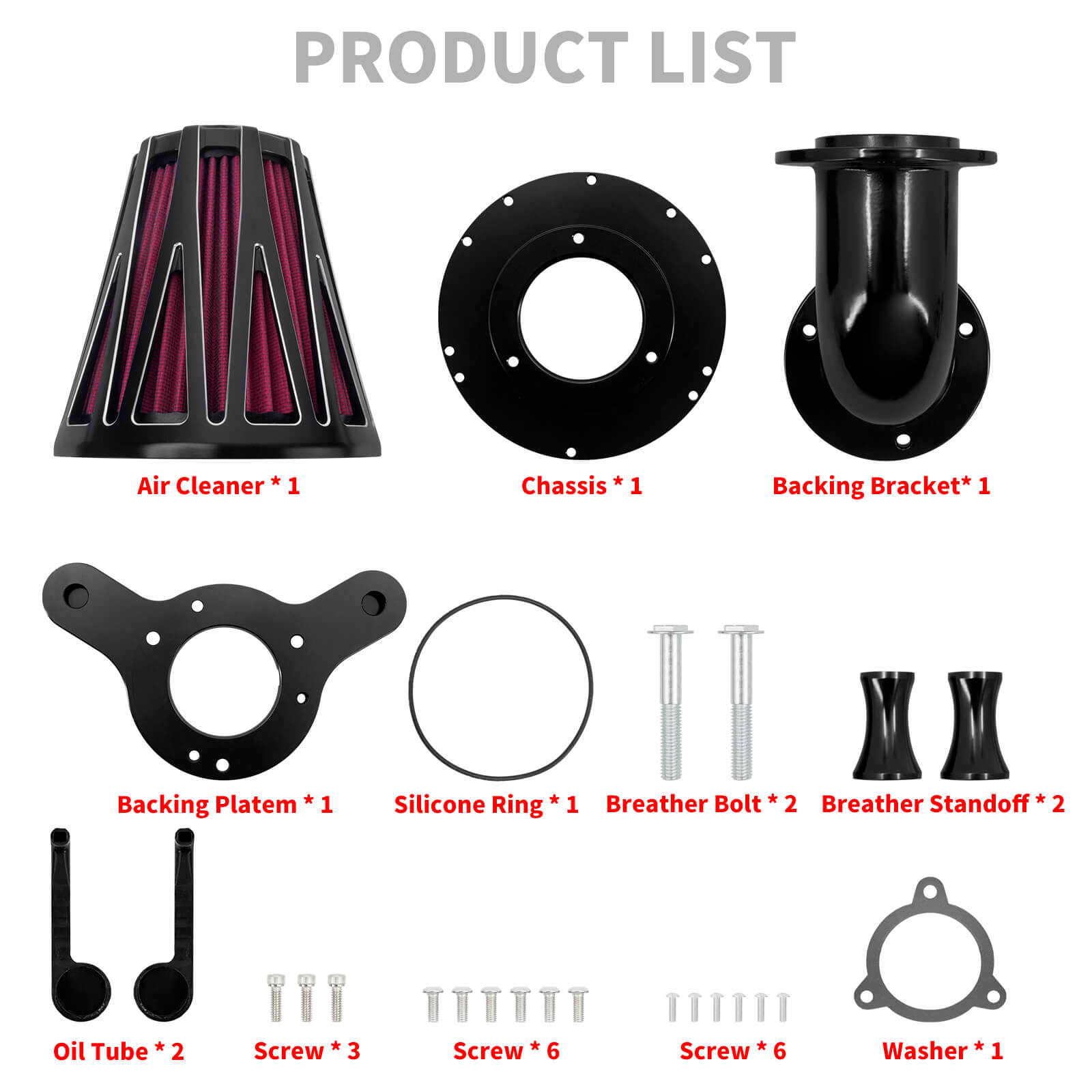 AF009903 MACTIONS Sucker CNC Air Cleaner red Intake Filter For Harley softail list
