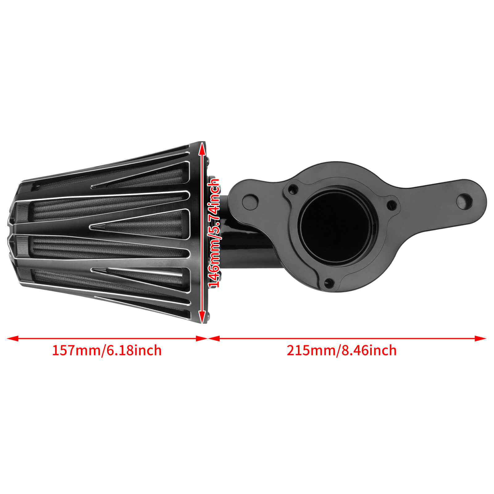 CNC Gauge Air Cleaner Filter Element Intake Fit Harley M8 FL 2018-2025 | Mactions