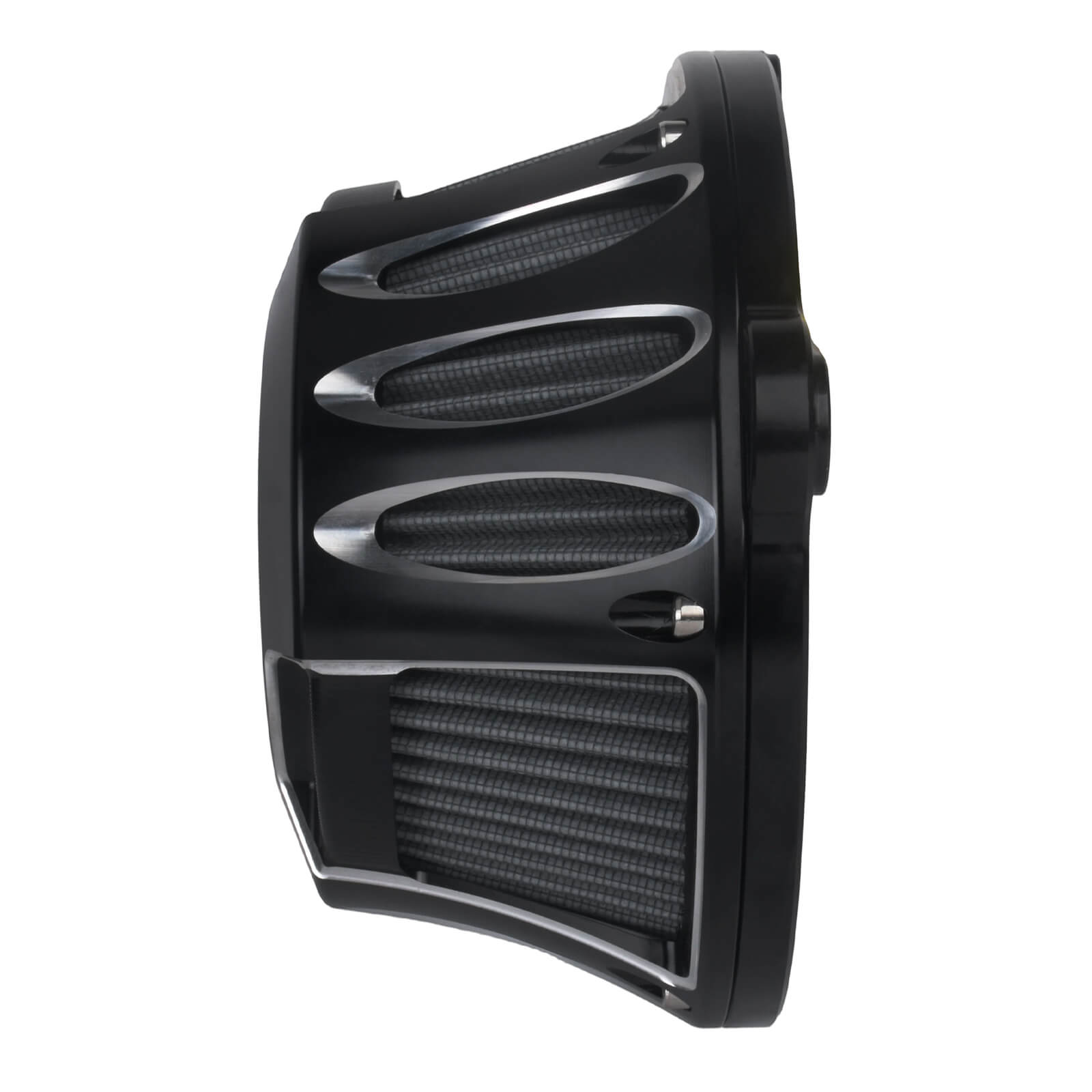 AF010005 mactions CNC Air Cleaner with Grey Intake for Harley softail 2025 - black housing