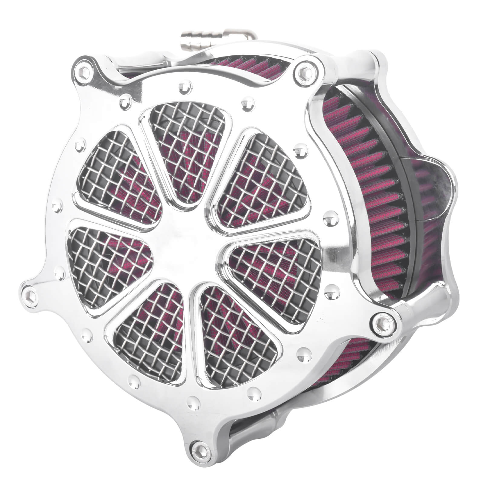 AF010405 MACTIONS High-Flow Air Cleaner Intake Chrome Housing for Harley