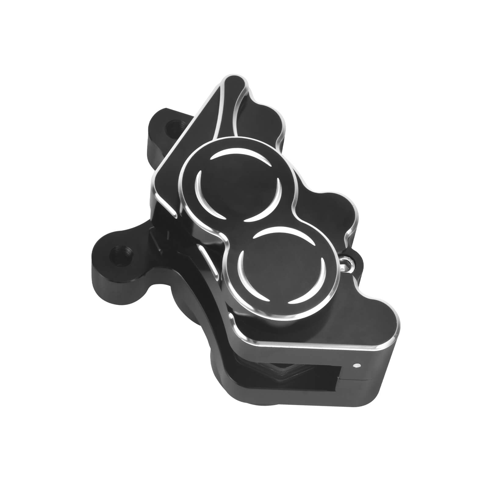 BA001502_Mactions_Upgraded Black CNC Front Wheel Brake Caliper for Harley Touring '09-Up Right