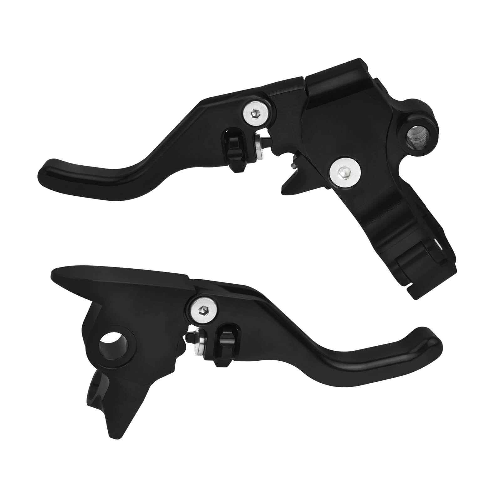 BA001601_Mactions_Custom CNC Brake & Cable Clutch Levers for Harley Touring '08-'13 Black