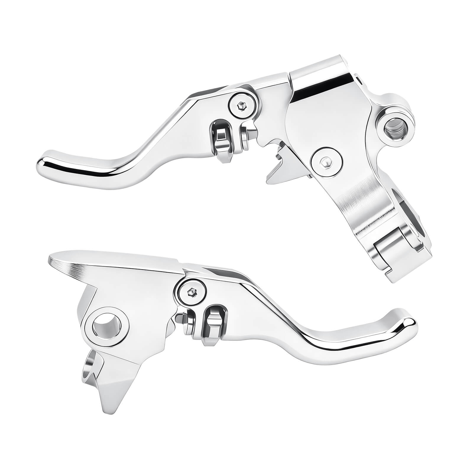 BA001602_Mactions_Custom CNC Brake & Cable Clutch Levers for Harley Touring '08-'13 Chrome