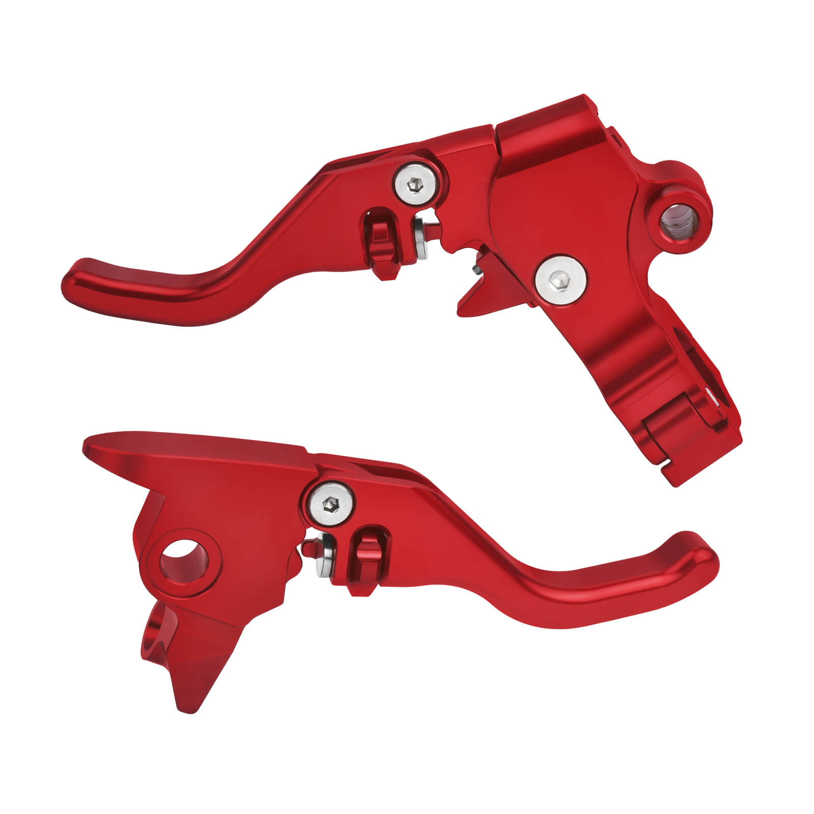 BA001603_Mactions_Custom CNC Brake & Cable Clutch Levers for Harley Touring '08-'13 Red