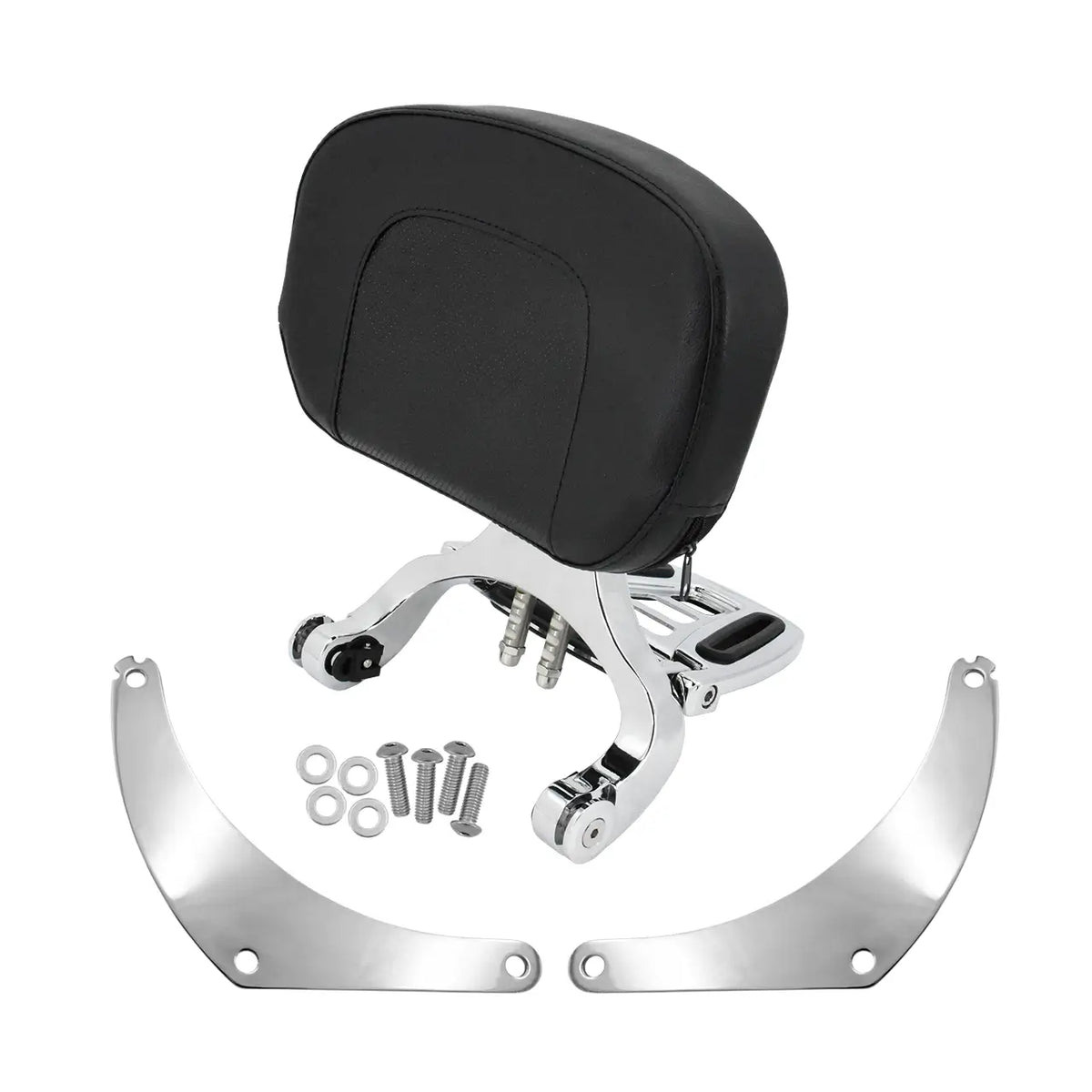 Harley Adjustable Rider Passenger Backrest w/ Luggage Rack | Mactions