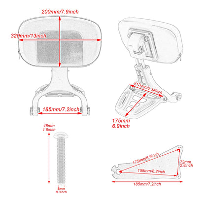 Multi-Purpose Rider / Passenger Backrest Sissy Bars Fit For Harley Touring 09-13 | Mactions