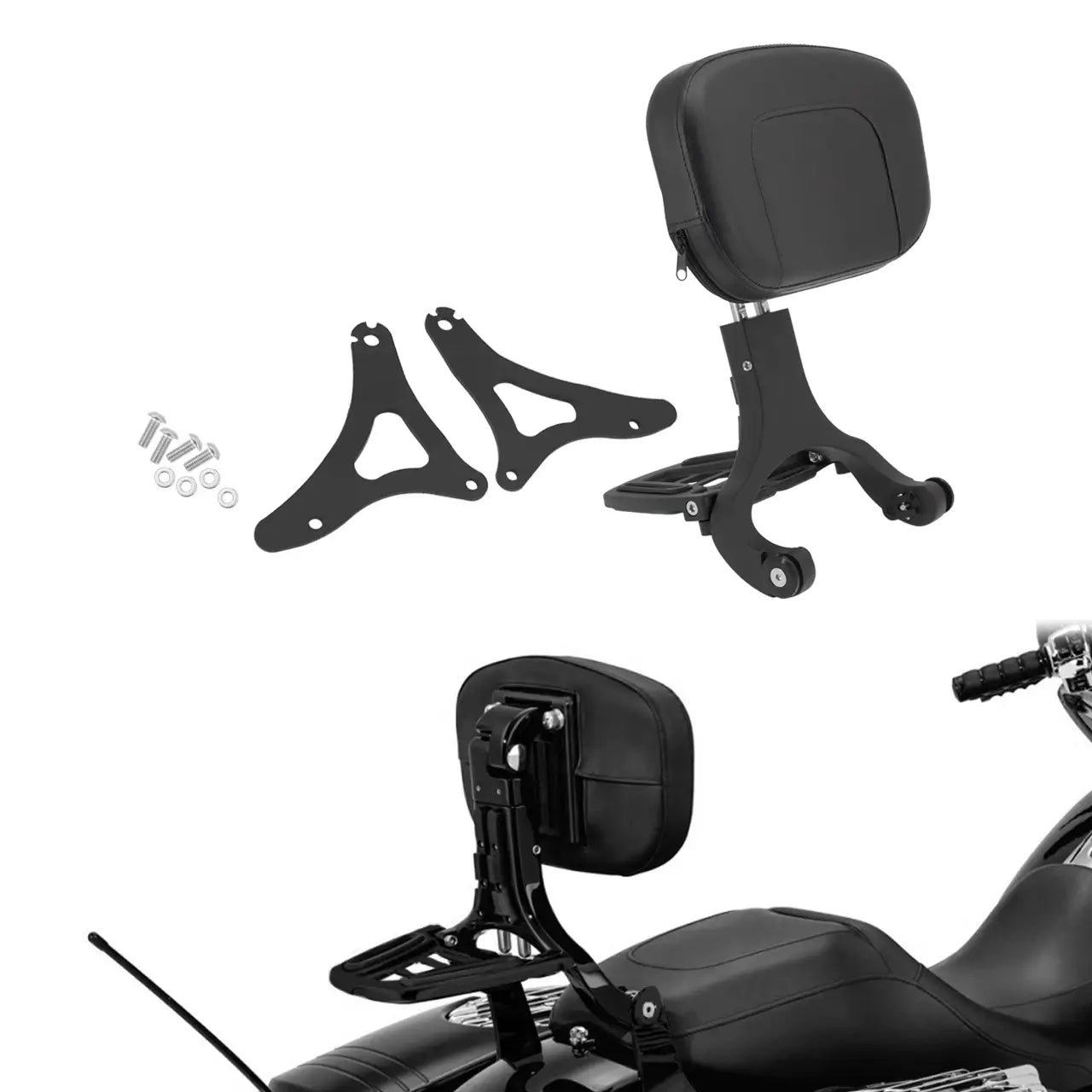 Adjustable Rider Passenger Backrest Mounting Kit Fit for Harley Touring 14-23 | Mactions