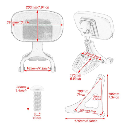 Adjustable Rider Passenger Backrest Mounting Kit Fit for Harley Touring 14-23 | Mactions