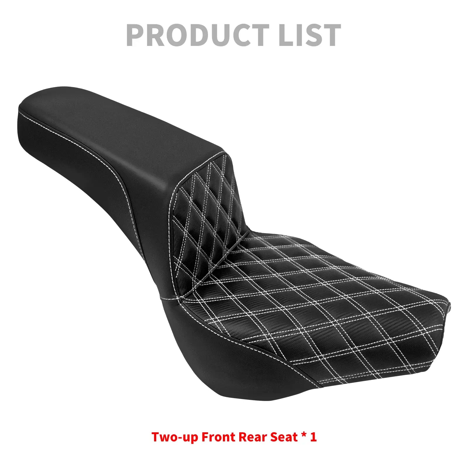 CB012705 mactions Rider Passenger Two-Up Seat for Harley Softail white