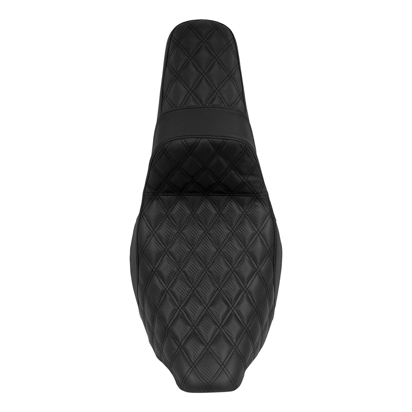 CB013301 Rider & Passenger Seat Two-Up Seat for Harley Touring Street Road Glide '08-'23 Black stitching