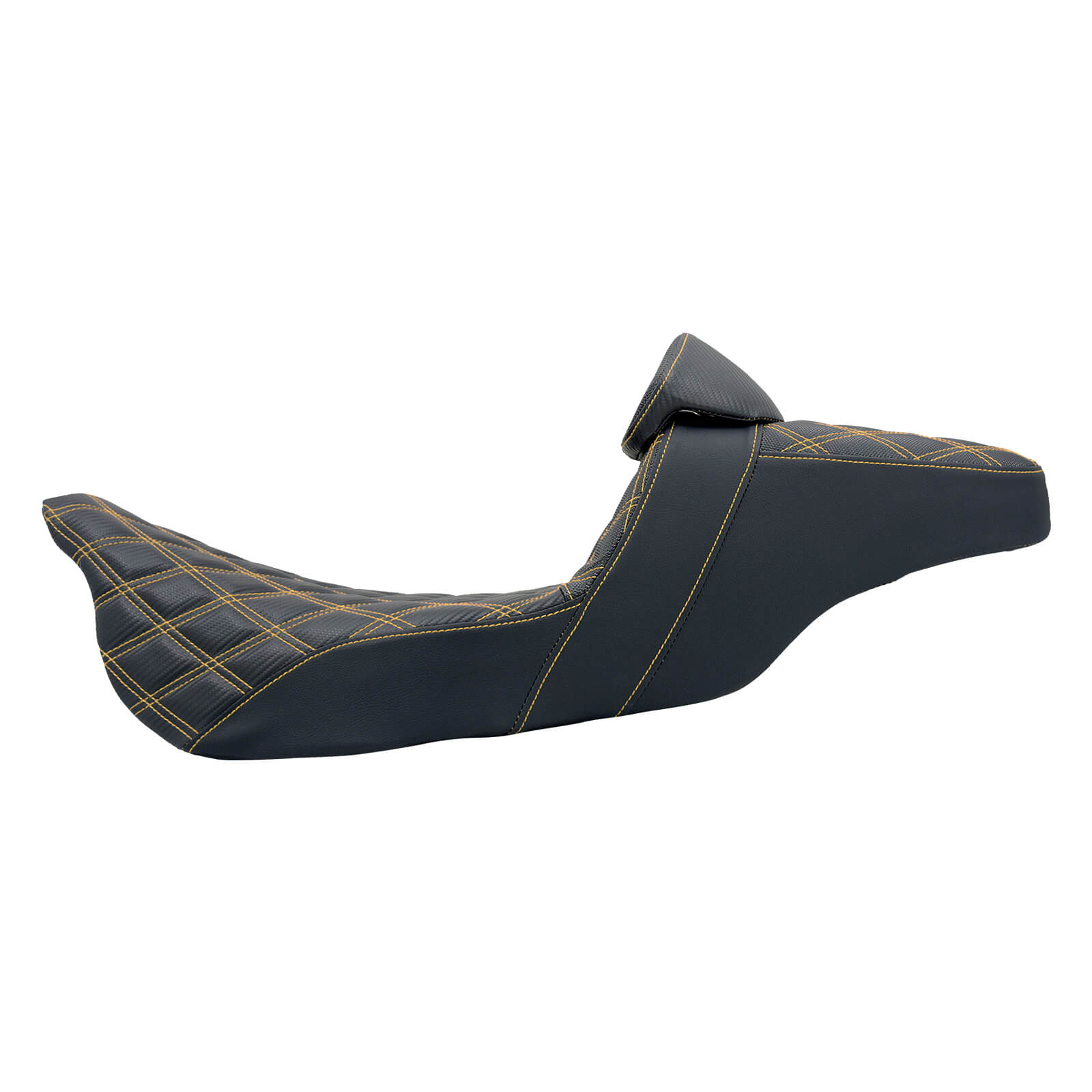 CB013308 mactions Rider Passenger Step Up Seat w/ Adjustable Backrest for Harley road glide - yellow stitching