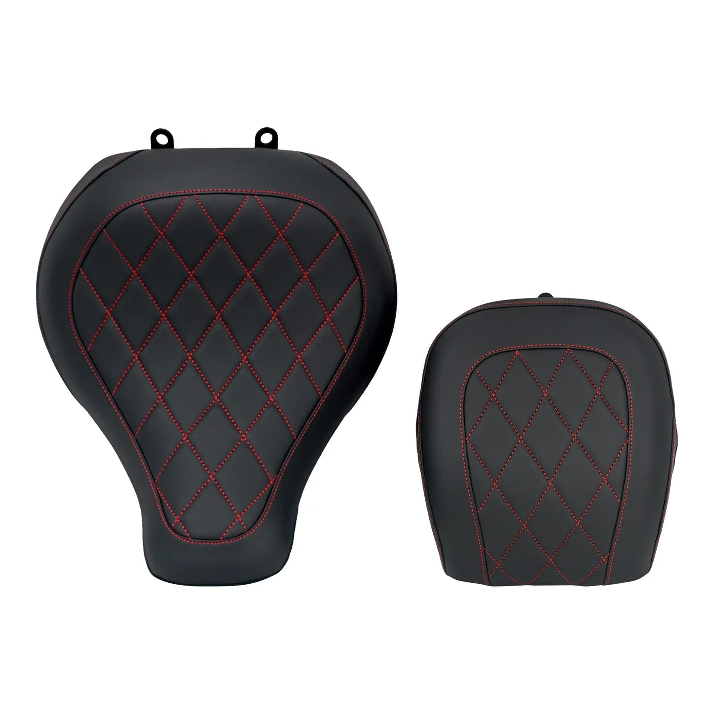 Diamond Rider Solo Passenger Cushion Seats Red Stitching Fit Harley Fat Boy 18-24 | Mactions