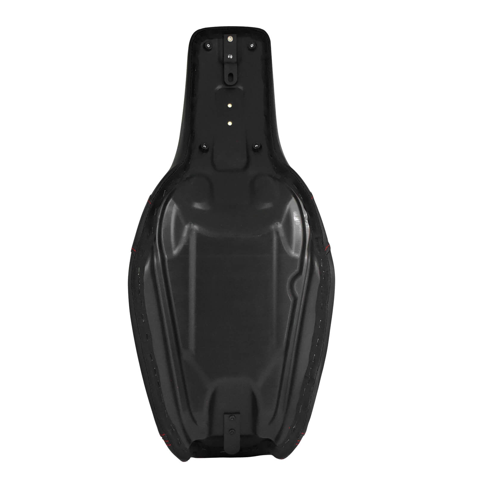 CB014503 mactions Two-Up Rider Passenger Seat for Harley dyna red stitching - backside