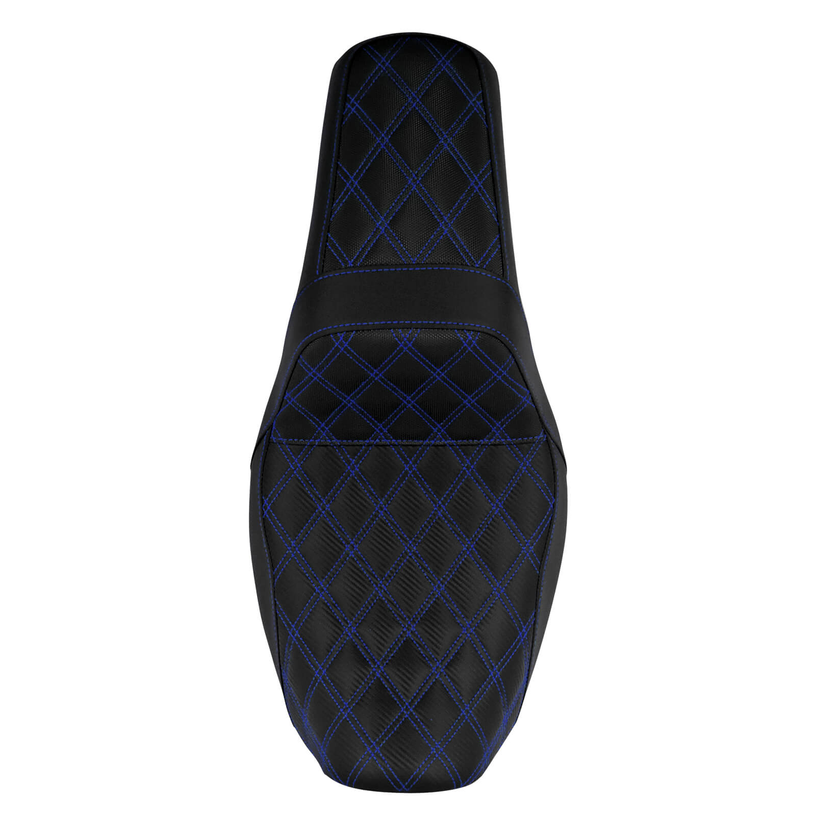 CB014504 mactions Two-Up Rider Passenger Seat Blue Stitching for Harley dyna 2017