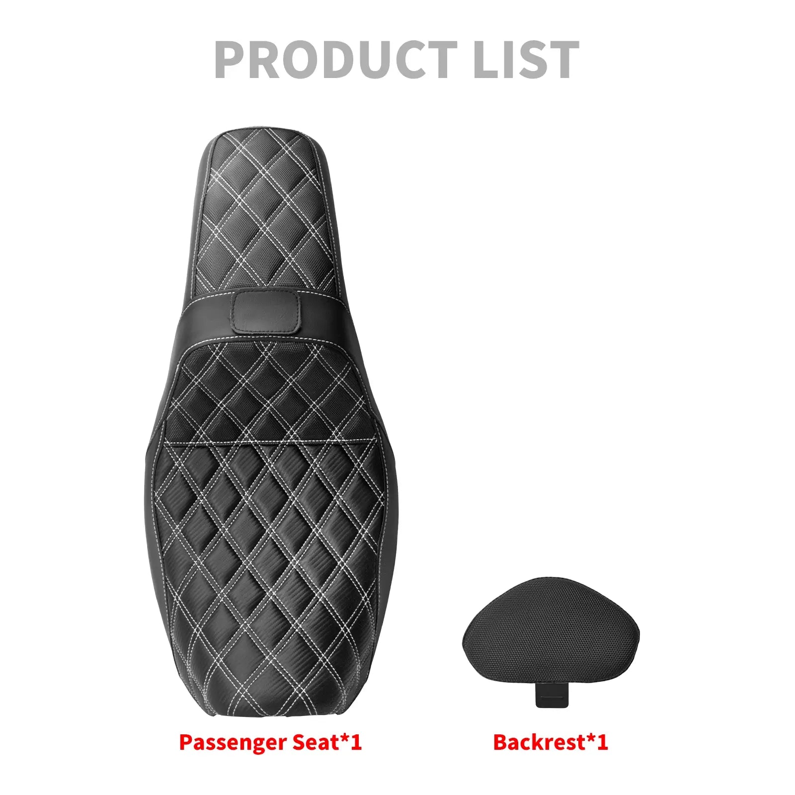 CB014505 mactions Two-Up Rider & Passenger Seat with Backrest for Harley Dyna - product list