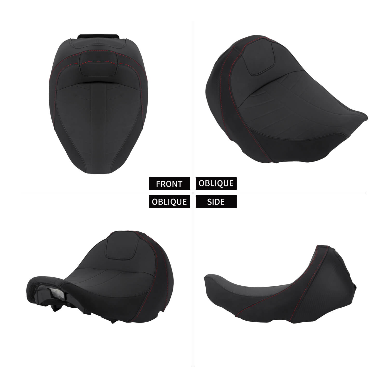 Sport Solo Touring Seat for Harley FLHXSE FLTRXSE - Red Contrast Stitching | Mactions