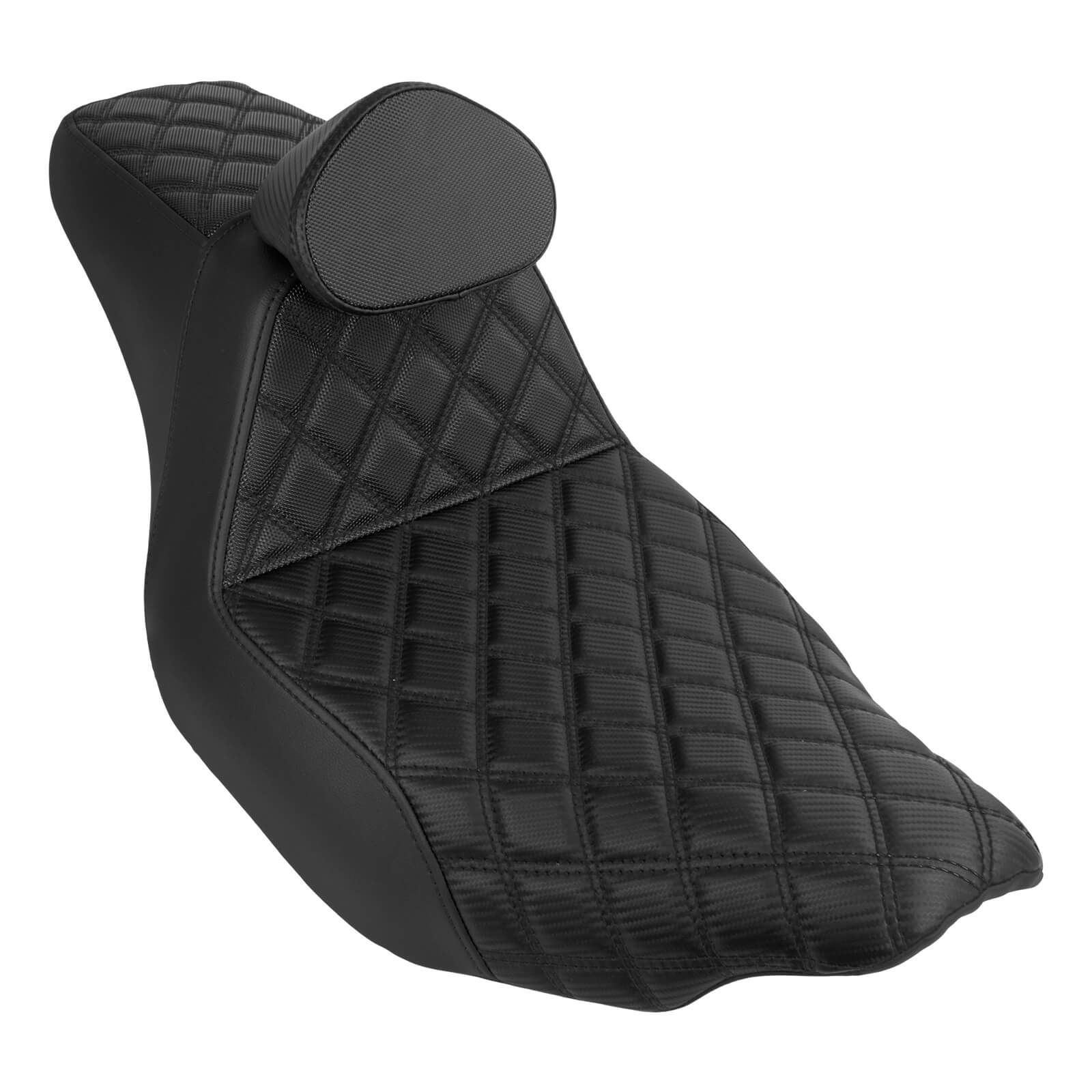 CB016608 mactions Premium 2-Up Rider Passenger Seat with Backrest - black
