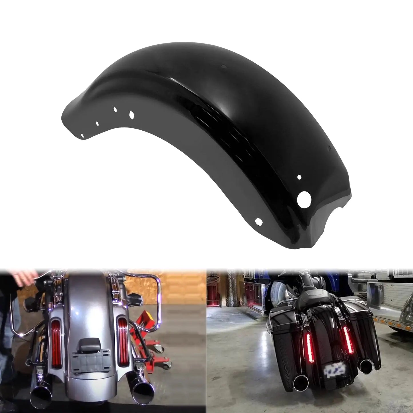 Motorcycle Rear Fender Mudguard Black Steel For Harley Touring Electra Street Glide Road King 2009-Up | Mactions