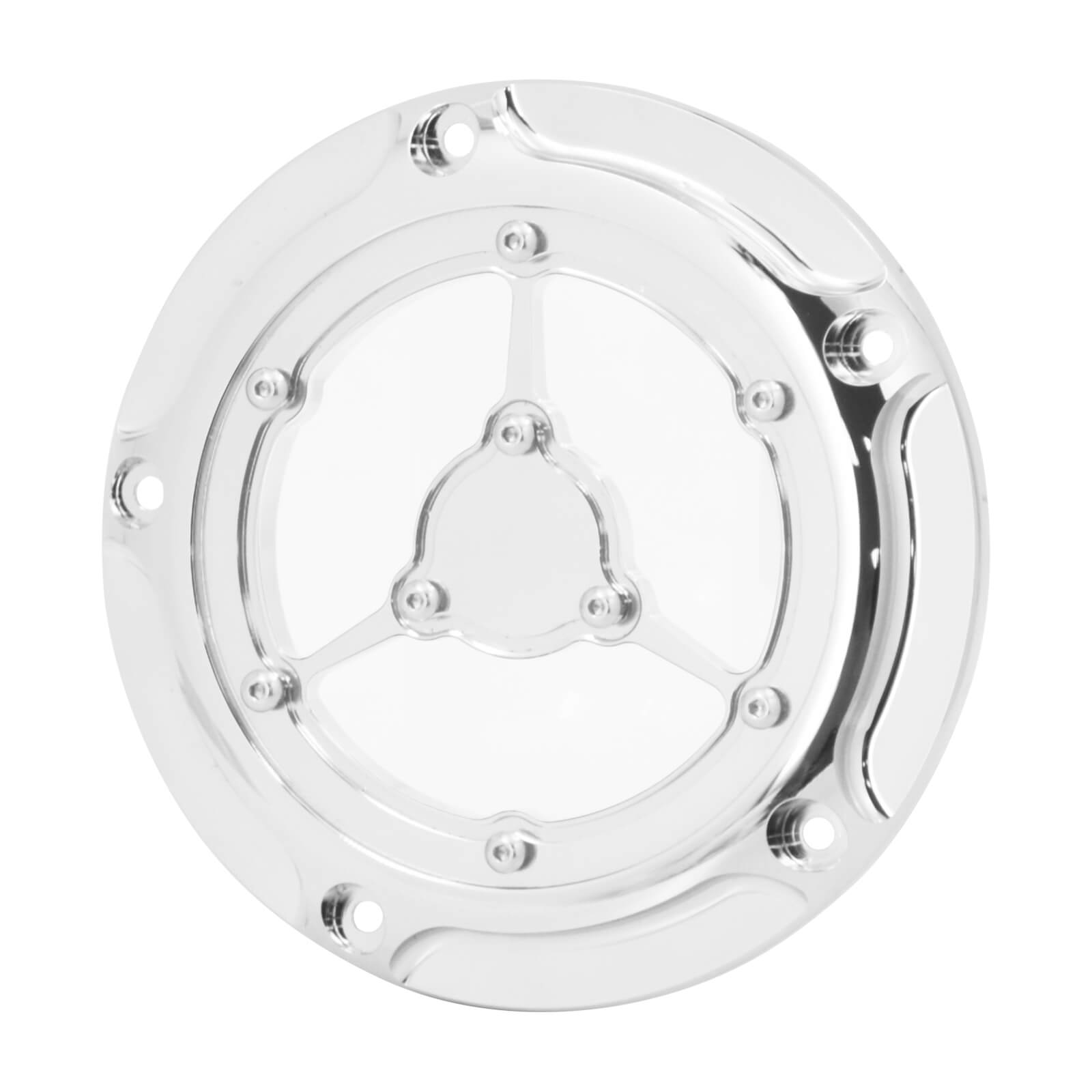 CR030102 mactions CNC See-Through Derby Clutch Cover for Harley Softail 2018  FLSB - chrome