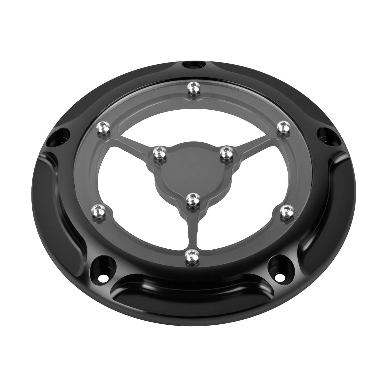 CR030104 mactions Black See-Through Derby Clutch Cover for Harley Softail 2018 all black
