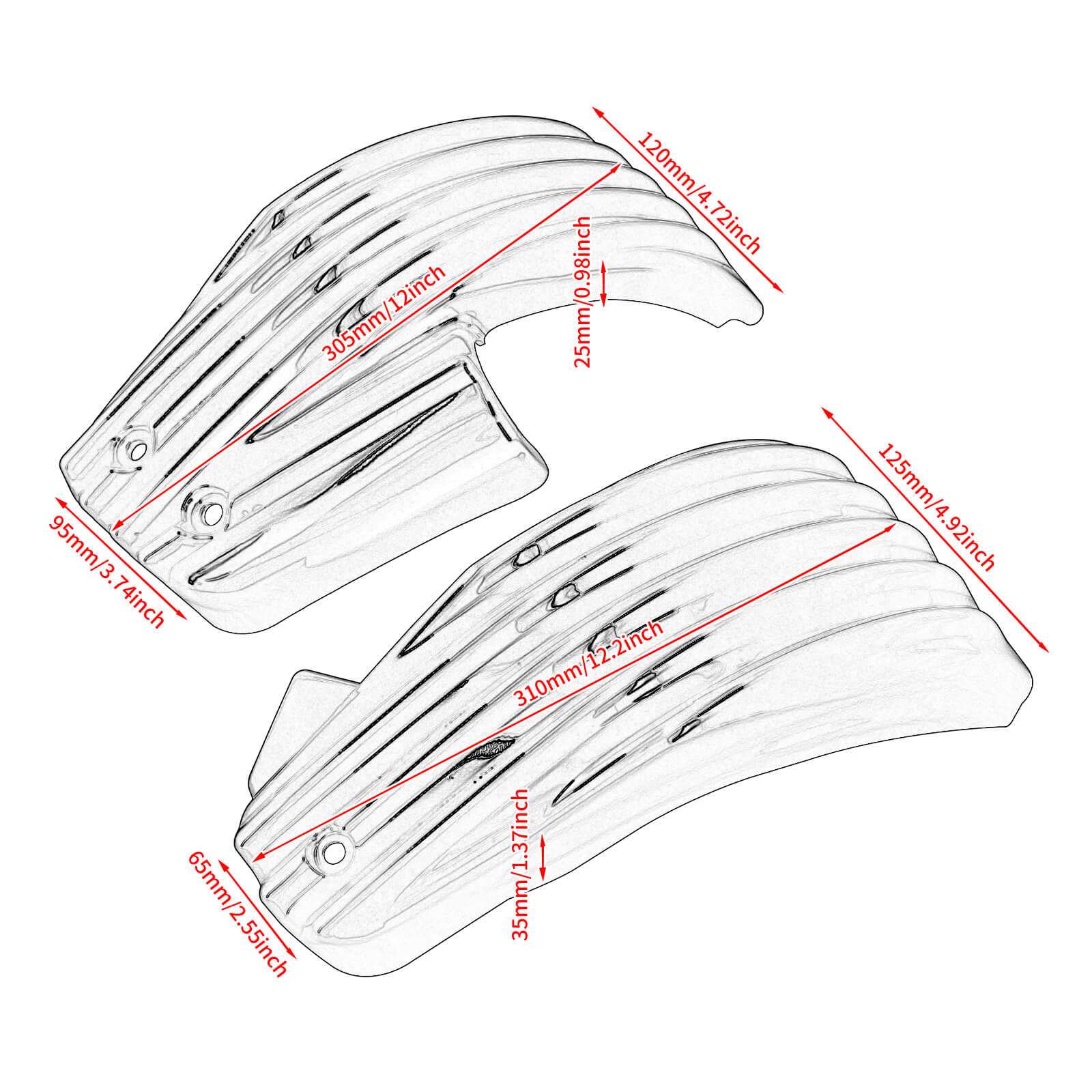 CR030203 mactions Premium Battery Side Covers for Harley Softail - size