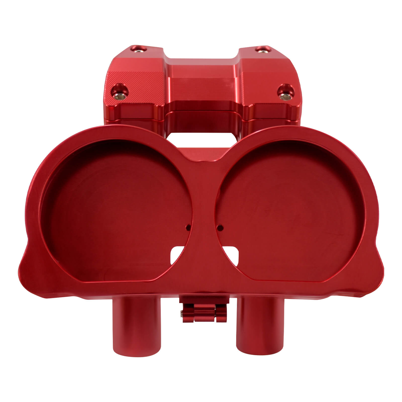 CR035102 8" Billet Dual Gauge Relocation Riser Bracket For Harley Road Glide 2015 - red