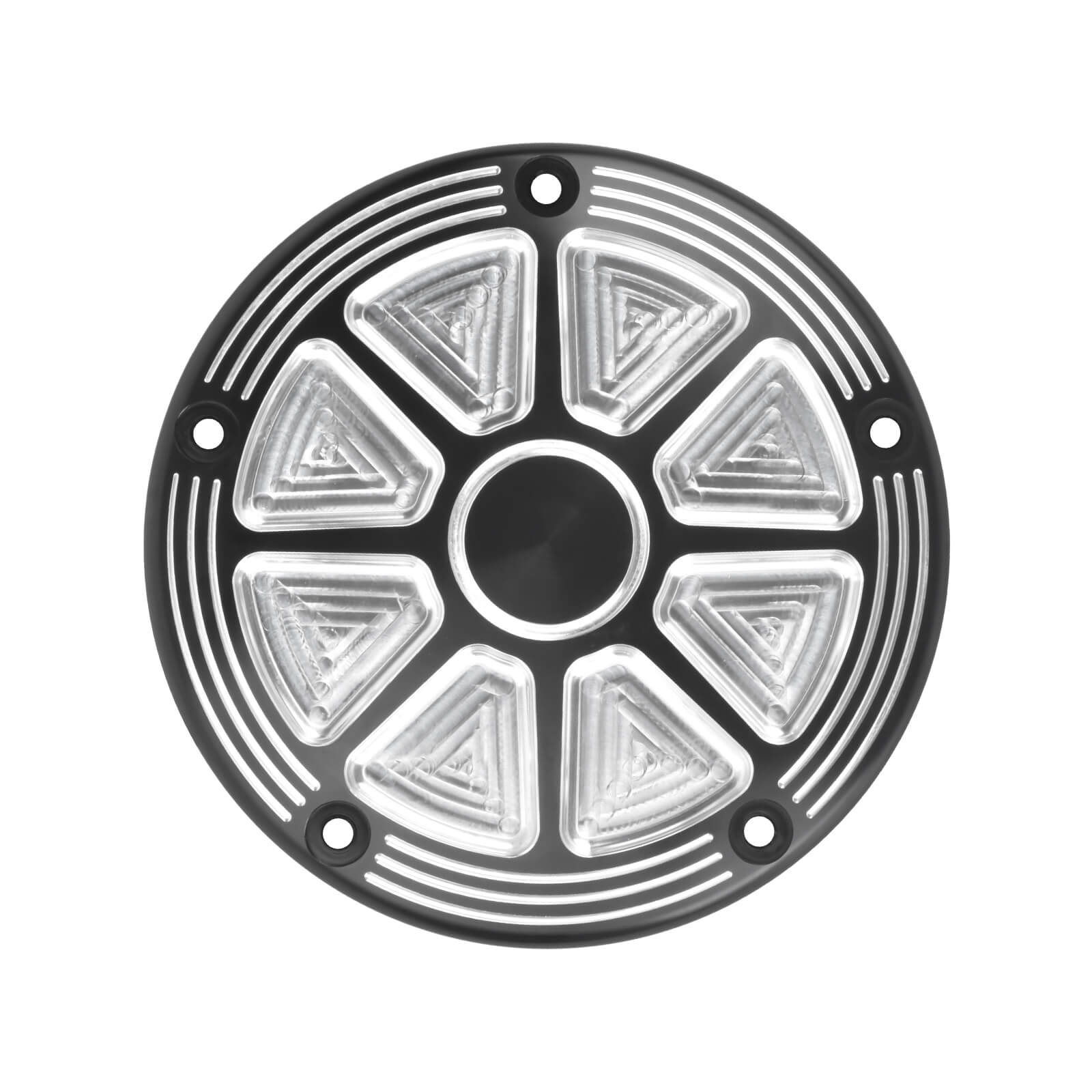 EN000601_Mactions_Custom Geometric 5-Hole Engine Derby Cover for Harley M8 Softail '18-Up