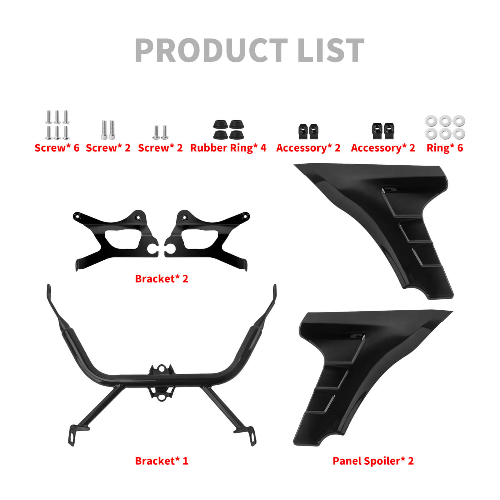 Harley CVO Road Glide Side Fairing Panel & Support Bracket Kit 2023-2024 - Gloss Black | Mactions