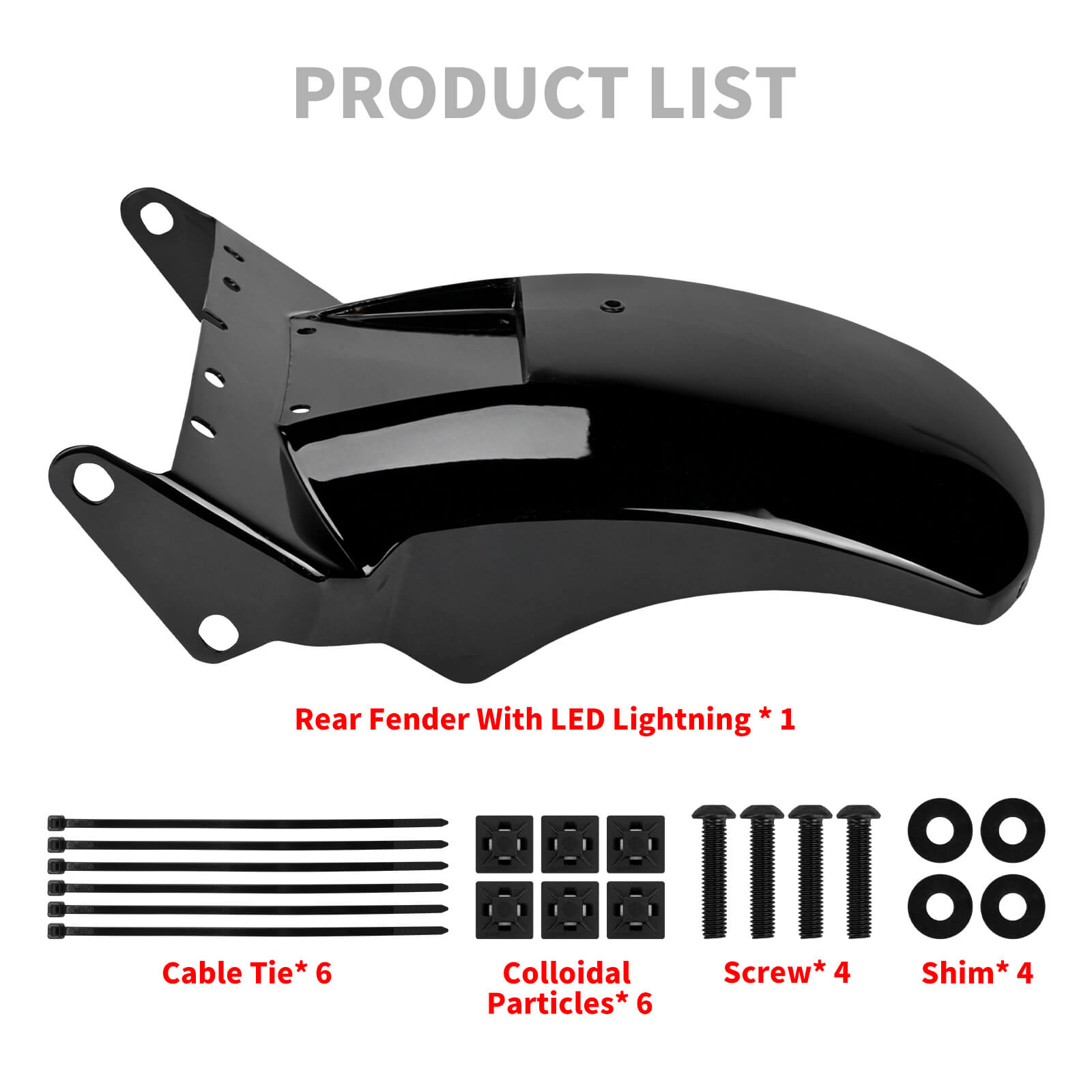 FR004201 Mactions Short Rear Fender Complete LED System For Softail Product List