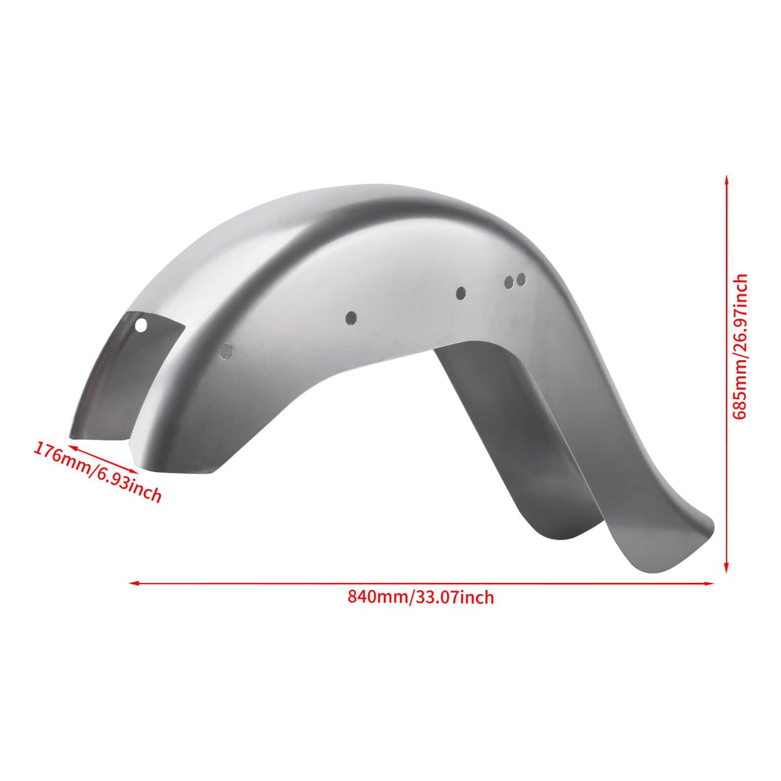 6" Unpainted Extended Rear Fender Mudguards For Harley Softail '86-'17 | Mactions