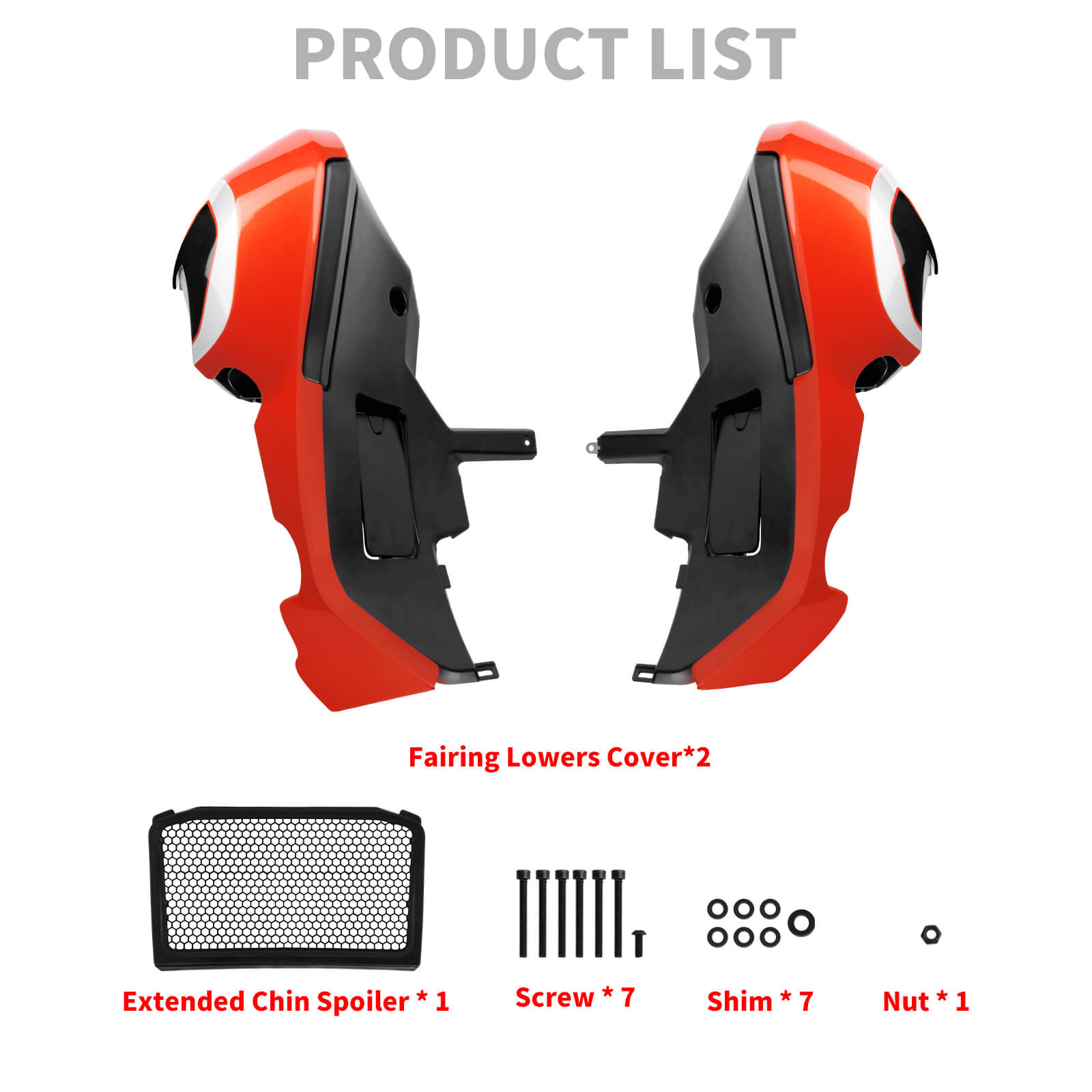 FR005003 mactions Motorcycle Fairing Lowers for Harley Touring road glide special - list