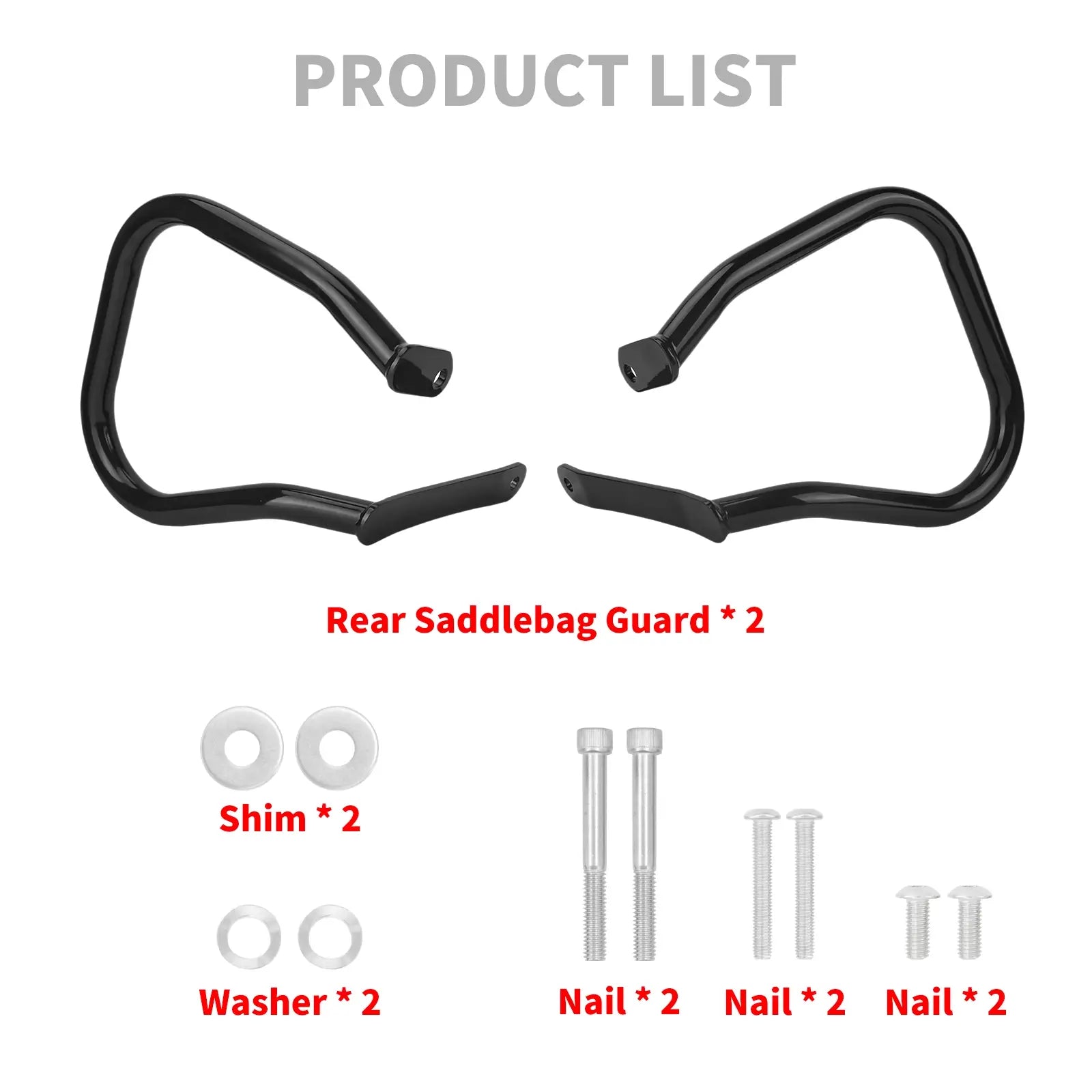 FR005701 mactions gloss black Rear Saddlebag Crash Bar For Harley low rider st list