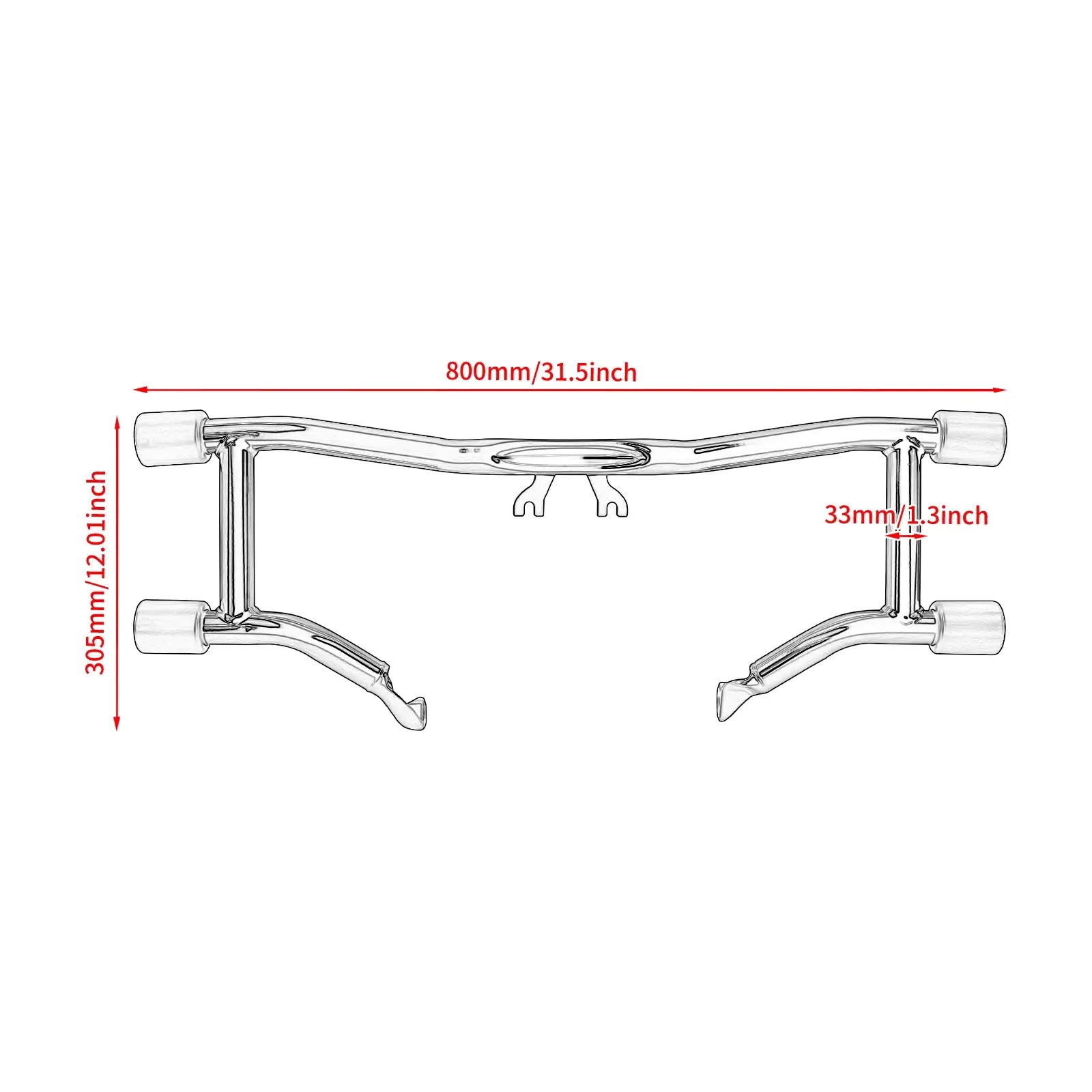 FR006401 mactions Front Highway Engine Guard for harley touring road glide - size